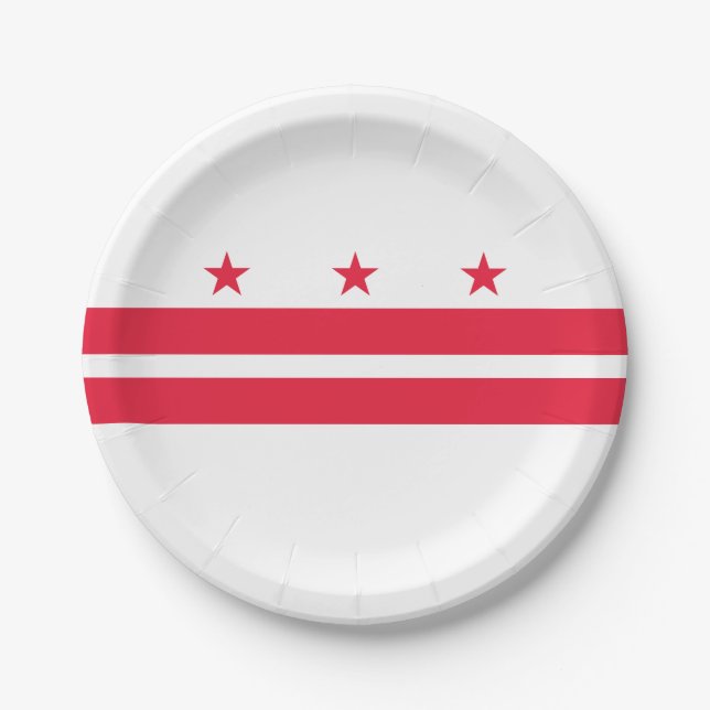 Assiettes En Carton Drapeau d'État de Washington DC (Devant)