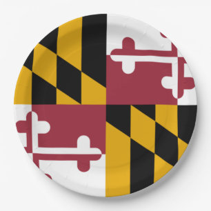Assiettes En Carton Drapeau d'État du Maryland