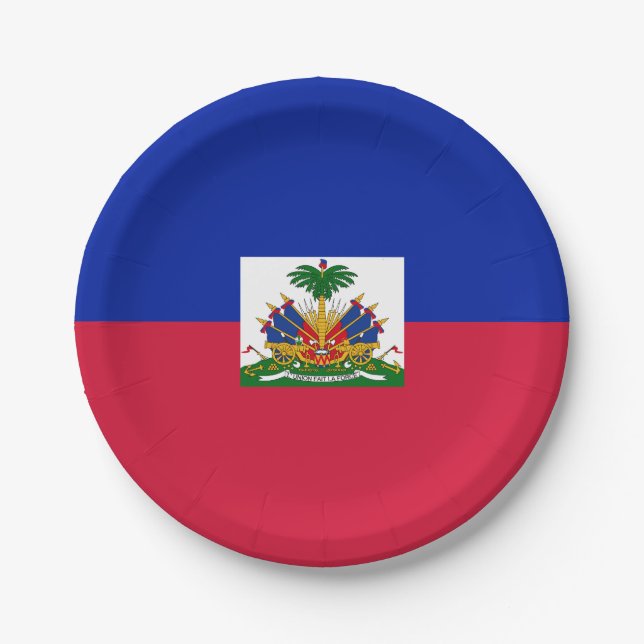Assiettes En Carton Drapeau d'Haïti (Devant)