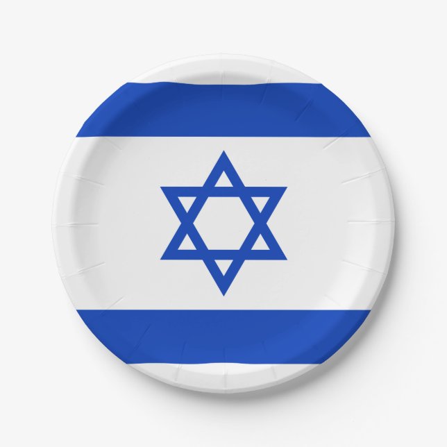 Assiettes En Carton Drapeau d'Israël (Devant)