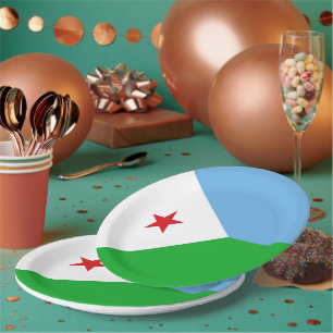 Assiettes En Carton Drapeau Djibouti