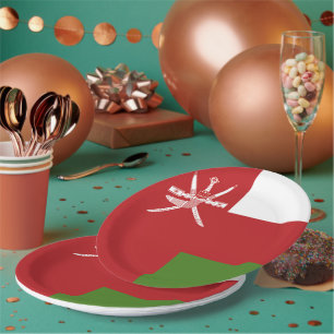 Assiettes En Carton Drapeau d'Oman