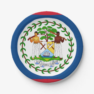 Assiettes En Carton Drapeau du Belize
