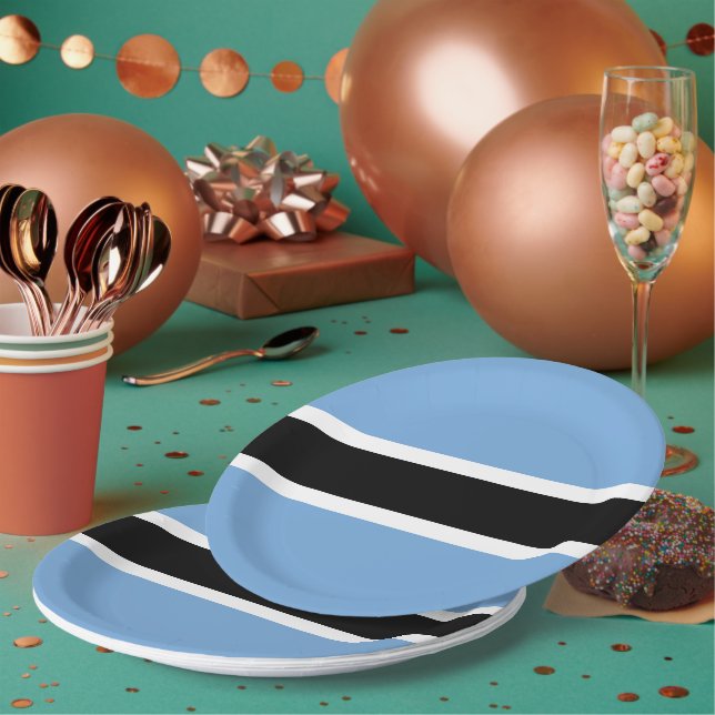 Assiettes En Carton Drapeau du Botswana (Multi)