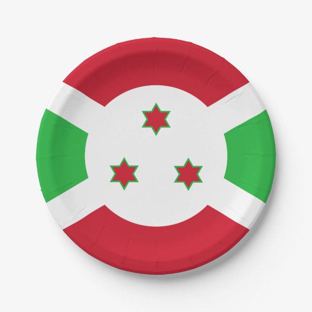 Assiettes En Carton Drapeau du Burundi (Devant)