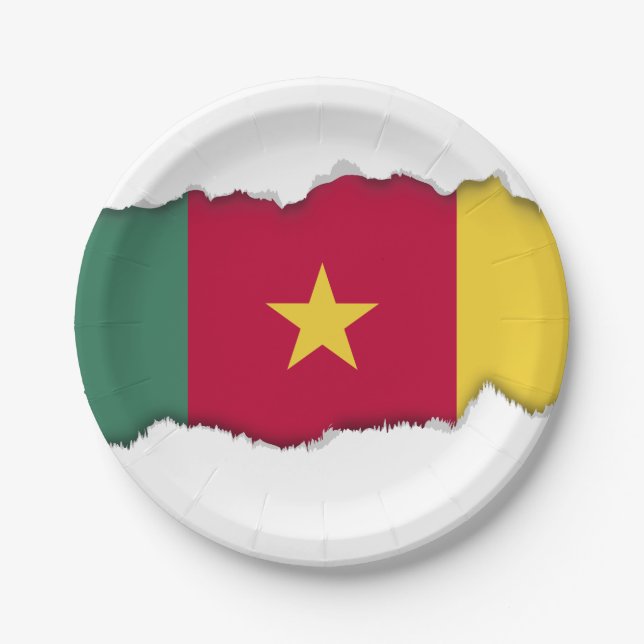 Assiettes En Carton Drapeau du Cameroun (Devant)