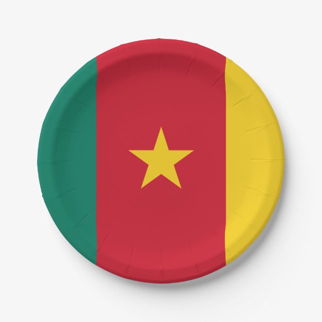 Assiettes En Carton Drapeau du Cameroun (Devant)