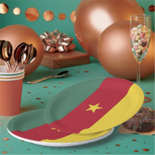 Assiettes En Carton drapeau du Cameroun