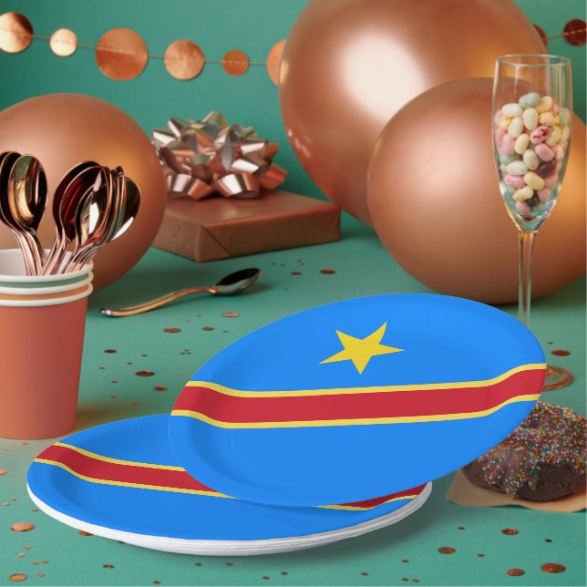 Assiettes En Carton Drapeau du Congo (Multi)