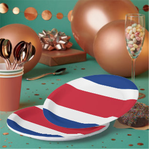 Assiettes En Carton Drapeau du Costa Rica