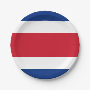 Assiettes En Carton Drapeau du Costa Rica