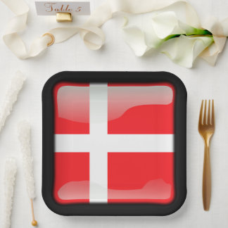Assiettes En Carton Drapeau du Danemark