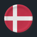 Assiettes En Carton Drapeau du Danemark<br><div class="desc">Drapeau patriotique du Danemark.</div>