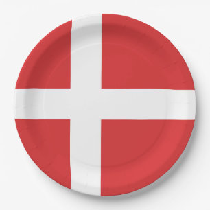 Assiettes En Carton Drapeau du Danemark