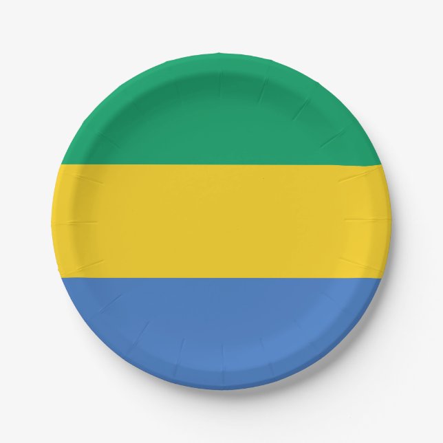 Assiettes En Carton Drapeau du Gabon (Devant)