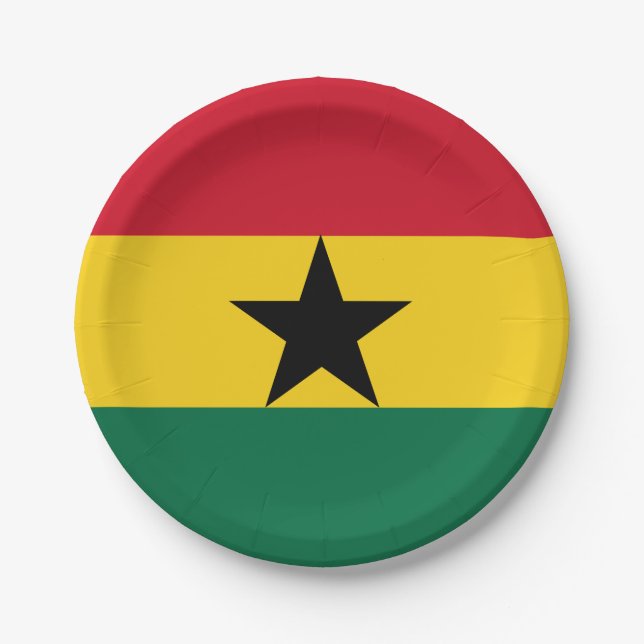 Assiettes En Carton Drapeau du Ghana (Devant)