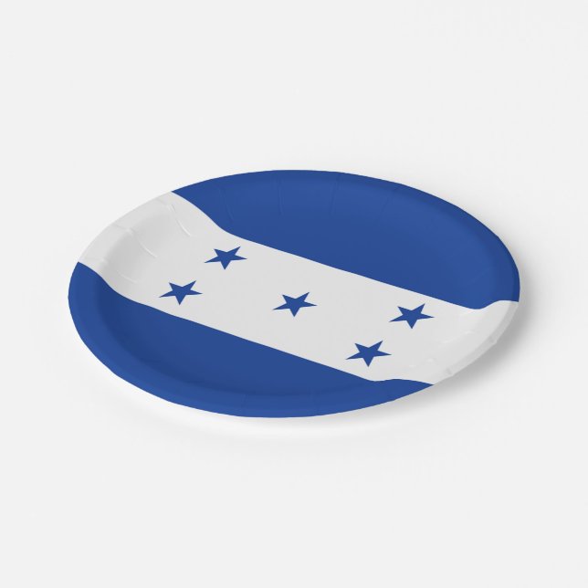 Assiettes En Carton Drapeau du Honduras (Angle)