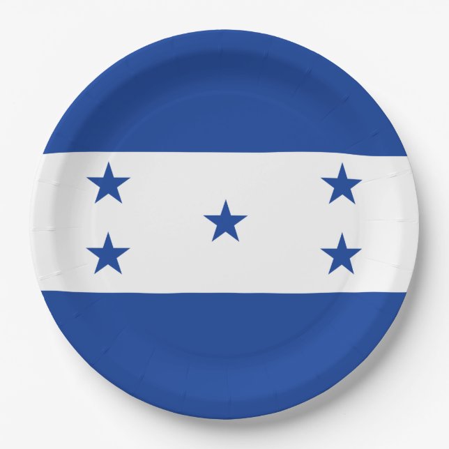 Assiettes En Carton Drapeau du Honduras (Devant)