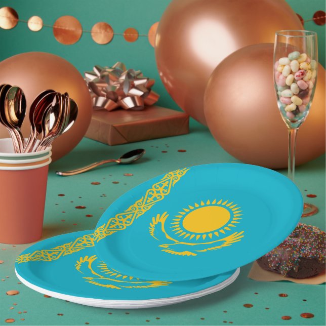 Assiettes En Carton Drapeau du Kazakhstan (Multi)