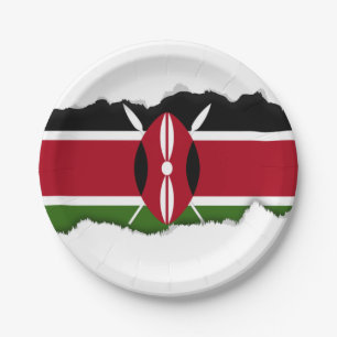 Assiettes En Carton Drapeau du Kenya
