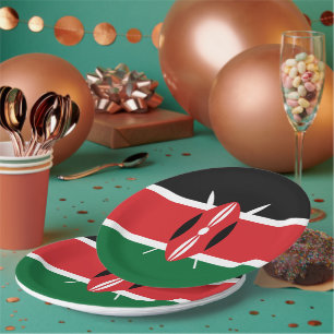 Assiettes En Carton Drapeau du Kenya