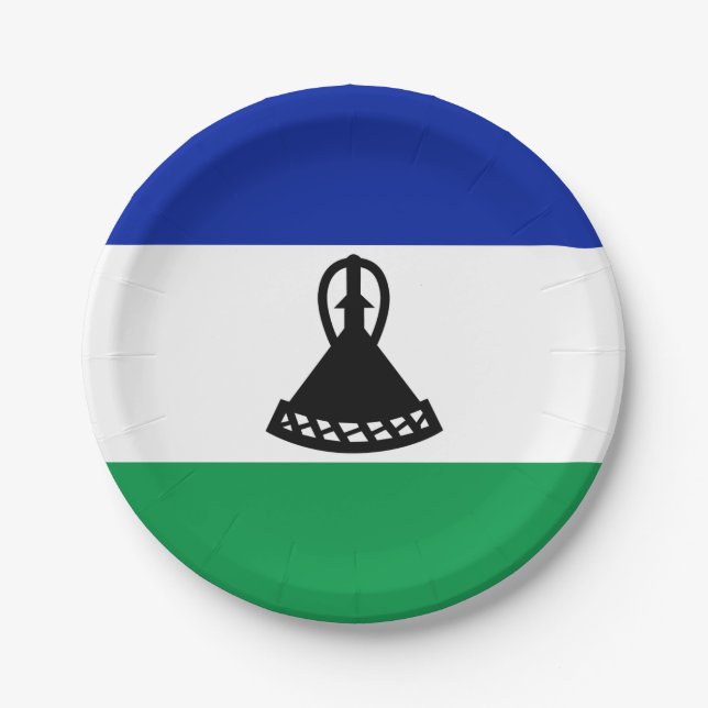 Assiettes En Carton Drapeau du Lesotho (Devant)