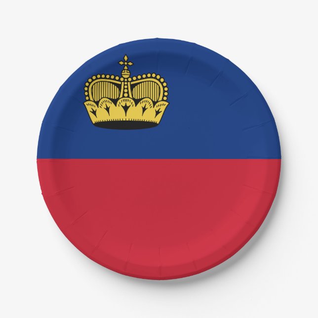 Assiettes En Carton Drapeau du Liechtenstein (Devant)