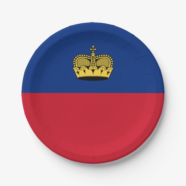 Assiettes En Carton Drapeau du Liechtenstein (Devant)