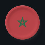 Assiettes En Carton Drapeau du Maroc<br><div class="desc">Produits World Flag personnalisables - N'hésitez pas à ajouter votre propre texte.</div>