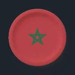 Assiettes En Carton Drapeau du Maroc<br><div class="desc">Produits World Flag personnalisables - N'hésitez pas à ajouter votre propre texte.</div>