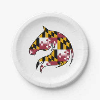 Assiettes En Carton Drapeau du Maryland Tête de Cheval Papier Joue