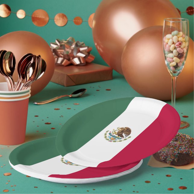 Assiettes En Carton Drapeau du Mexique (Multi)
