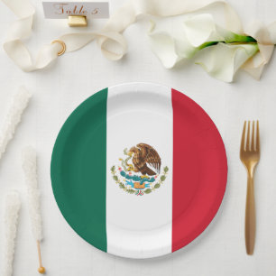 Assiettes En Carton Drapeau du Mexique, Bandera de la République mexic