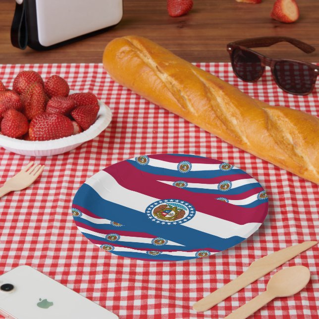 Assiettes En Carton Drapeau du Missouri (Pique-nique)