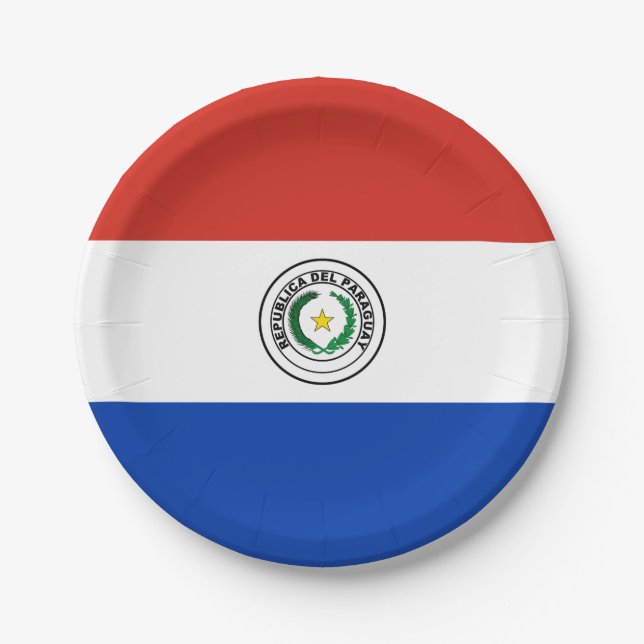 Assiettes En Carton Drapeau du Paraguay (Devant)