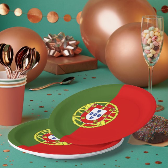 Assiettes En Carton Drapeau du Portugal (Multi)