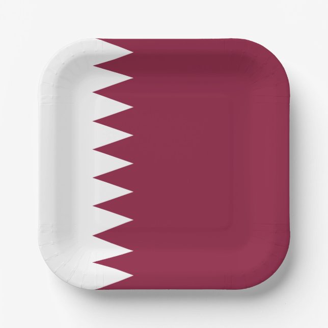 Assiettes En Carton Drapeau du Qatar (Recto)