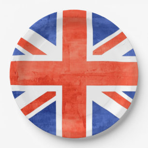 Assiettes En Carton Drapeau du Royaume-Uni Grunge