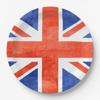Assiettes En Carton Drapeau du Royaume-Uni Grunge