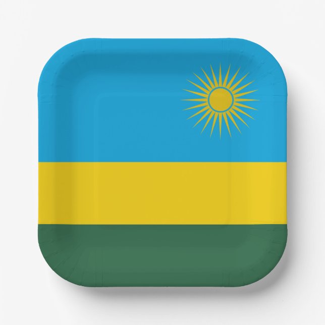 Assiettes En Carton Drapeau du Rwanda (Recto)