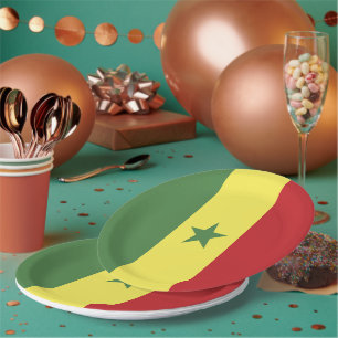 Assiettes En Carton drapeau du Sénégal