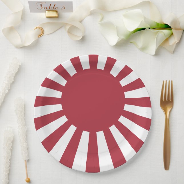 Assiettes En Carton Drapeau du soleil levant impérial du Japon, Edo à  (Mariage)