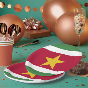 Assiettes En Carton drapeau du Suriname