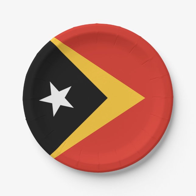 Assiettes En Carton Drapeau du Timor oriental (Devant)