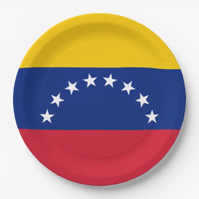 Assiettes En Carton Drapeau du Venezuela (Devant)