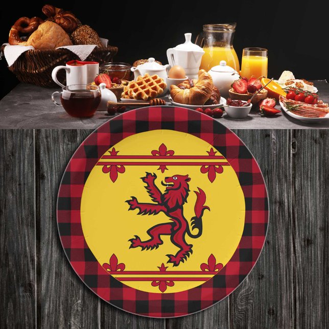 Assiettes En Carton Drapeau écossais patriotique, Rampant, plaid, Écos (Créateur téléchargé)