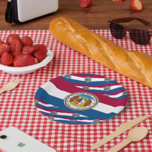 Assiettes En Carton Drapeau et sceau du Missourian, Missouri