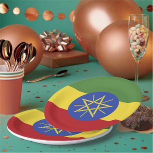 Assiettes En Carton Drapeau éthiopien