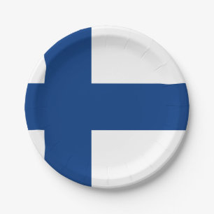 Assiettes En Carton Drapeau finlandais