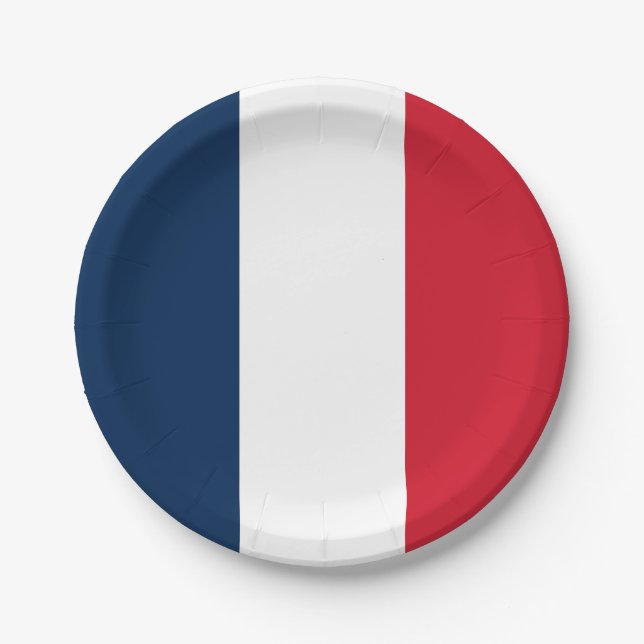 Assiettes En Carton Drapeau français (Devant)